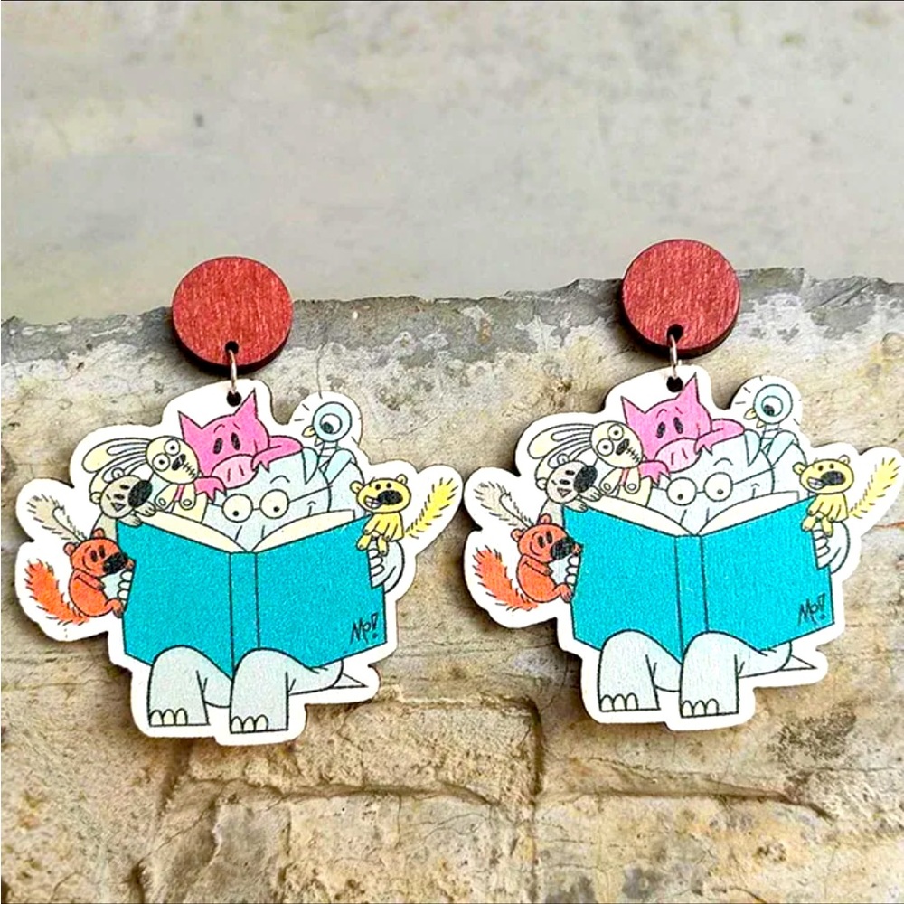 Mo Willems Book Character Earrings/ Teacher Earrings